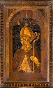 Lignaean Canonical Choir, inlagd av Giovanni Maria Platina 1484, Upper Stall, Sant
