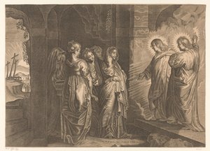 Heliga kvinnor vid Kristi grav av Giovanni Merlo (attributed to)