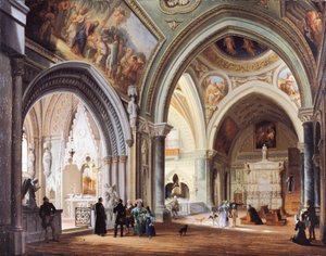 Inne i klostret i Altacomba, av Giovanni Migliara av Giovanni Migliara