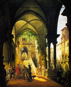 Ludvig XI på slottet Barolo av Giovanni Migliara (1785-1837) av Giovanni Migliara