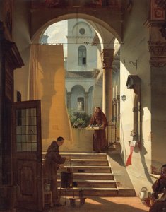 Apothecary of a Cloister, av Giovanni Migliara, detalj av Giovanni Migliara