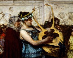 Äktenskapsförslag, av Giovanni Muzzioli (1854-1894), Detalj