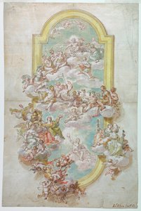 Teckning, Tak med Jupiter, juni, 1718-30
