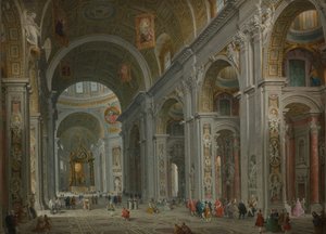 Interiör av Peterskyrkan, Rom, efter 1754.