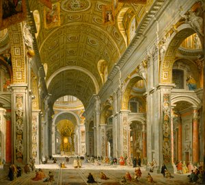 Interiör från Peterskyrkan i Rom av Giovanni Paolo Panini