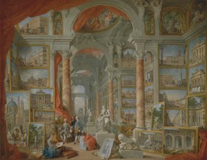 Bildgalleri med vyer över det moderna Rom av Giovanni Paolo Panini