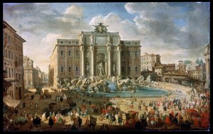 Fontana di Trevi i Rom Påven Benedikt XVI besöker Fontana di Trevi i Rom, 1700-talet