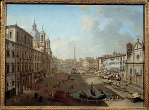 Piazza Navona i Rom (Piazza Navona, Rom). Målning Giovanni Paolo Pannini (Panini) (1691-1765) av Giovanni Paolo Pannini