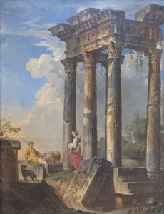 Ruiner med herdar av Giovanni Paolo Pannini