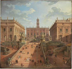 Utsikt över Campidoglio, Rom, 1750 av Giovanni Paolo Pannini