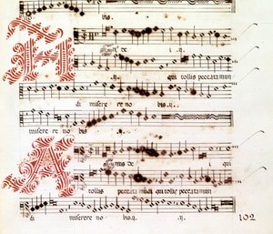 Agnus Dei från "Mages of Mantua" av Giovanni Pierluigi da Palestrina (1525 - 1594), italiensk kompositör. av Giovanni Pierluigi da (after) Palestrina