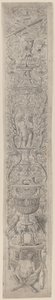 Ornamentpanel: Satyr som håller en fiol