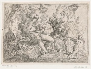 En satyr fångad av putti och Venus