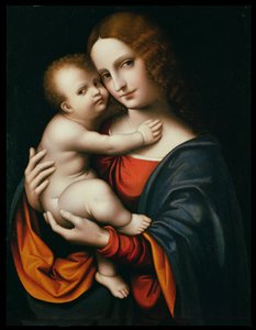 Madonna och barn (olja på panel)
