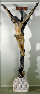 Krucifix, Jesus på korset. Träskulptur