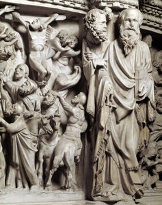 Detalj av relieferna av stolen realiserade av Giovanni Pisano av Giovanni Pisano