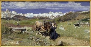 Alperna på våren (1879, Olja på duk) av Giovanni Segantini