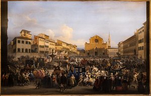 Berlingaccio på St Croce Square i Florens