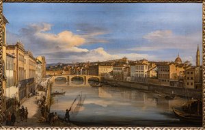 Utsikt över Arno från Alla Carraia-bron