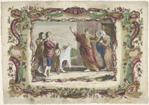 Josefs blodfläckade mantel visad för Jakob The Life of Joseph (serietitel) av Giovanni Volpato