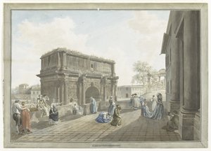 Utsikt över Septimius Severus båge i Rom L