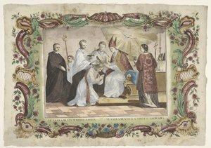 Prästadömets sakrament VI. sacramentum ordo sacer / VI. sacramento la orden sacrada (titel på objekt) De sju sakramenten (serietitel) av Giovanni Volpato