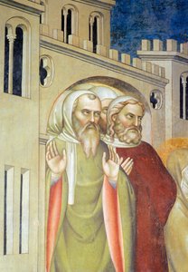 Figurer av män, detalj från Lasarus uppståndelse av Giovanni da Milano