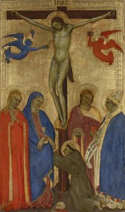Korsfästelsen Kristus på korset med HH. Franciskus, Maria Magdalena, Maria, Johannes och Ignatius av Antiokia