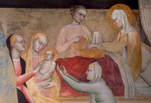 Jungfruns liv: Marias födelse, detalj (Fresco