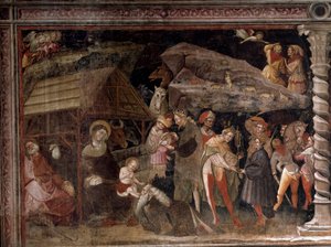 Nativity. Från magernas cykel (Fresco, ca 1420)
