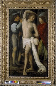 Saint Roch, Saint Sebastian och Saint Margarita (olja på duk) av Giovanni de Busi Cariani