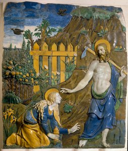 Noli Me Tangere keramisk relief av Giovanni della Robbia (1469-1529) Florens, Bargello National Museum