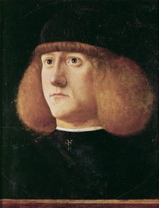 Renässans: Porträtt av en ung man par Mansueti, Giovanni di Niccolo (ca 1465-1527), ca. 1500. Olja på trä, 29,7x22,3. Konsthistoriska museet, Vienne
