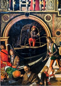 Det mirakulösa tillfrisknandet av Benvegnudo da San Polos dotter tack vare en korsrelik, ca 1502 (olja på duk)