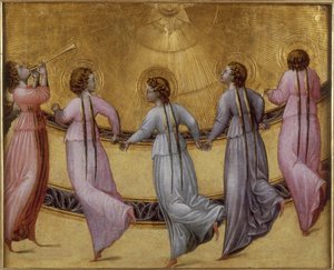 Fem dansande änglar, ca 1436