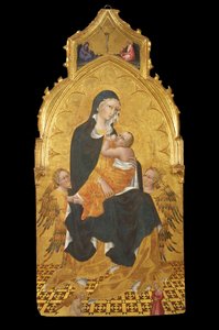 Madonna med barn och änglar; Tillkännagivande av Giovanni di Paolo