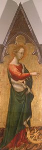 Polyptyk med st. catherine of alessandria av Giovanni di Paolo (ca 1403-1482), detalj av Giovanni di Paolo