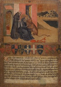St.Jerome tar en tagg från lejonets tass av Giovanni di Paolo