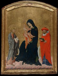 Jungfru och barn med de heliga Hieronymus och Bartolomeus av Giovanni di Paolo