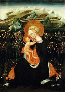 Madonna of Humility, ca 1450-60 (tempera på panel) av Giovanni di Paolo di Grazia