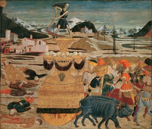 Le triomphe de la mort - Dödens triumf - (Lo Scheggia) Giovanni di Ser Giovanni (1406-1486). Tempera på panel