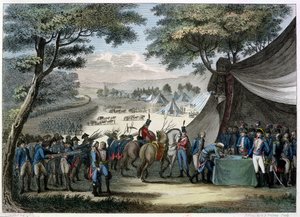 Pacification of the Vendee av general Hoche (1768-97) 20 april 1795 (färgstick)