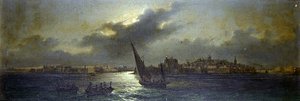 Utsikt från Malta - utanför hamnen (olja ombord)