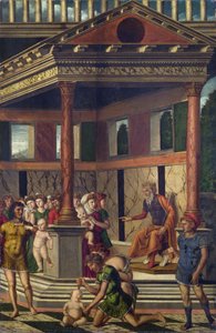 Mocetto, Girolamo (ca 1458-1531) The Massacre of the Innocents med Herodes Oil on canvas ca 1510-1520 National Gallery, London 67,9x44,5
