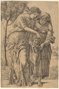 Judith med huvudet av Holofernes av Girolamo Mocetto after Andrea Mantegna