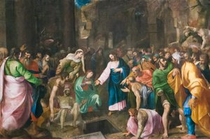 Resurrection of Lazarus, c.1555 (olja på duk)