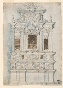 Design för ett gravmonument av Girolamo Rainaldi