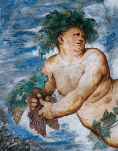 Allegory of Autumn, Detalj av fresker av Girolamo Romanino (ca 1484-efter 1559), beställd av Bernardo Clesio av Girolamo Romanino