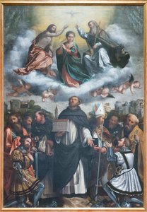 Kröningen av Jungfru Maria och den helige Dominikus av Girolamo Romanino