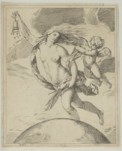 Förmögenhet flyger över jordklotet..., ca. 1660-80. av Girolamo Scarsello